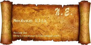 Neuhaus Ella névjegykártya